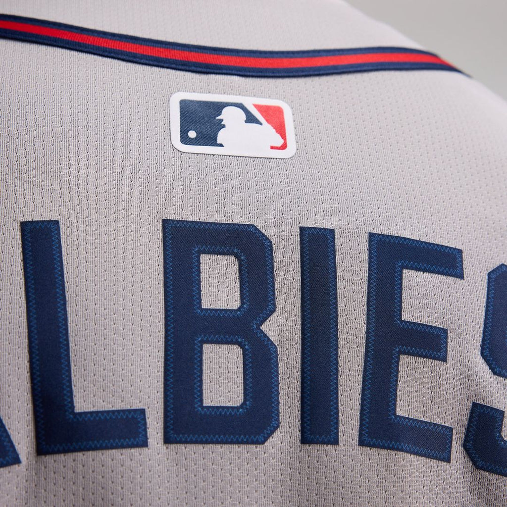 Atlanta Braves Ozzie Albies Nike Gray Road Limited Player Jersey