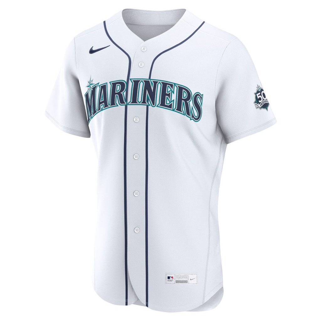 Seattle Mariners Colt Emerson Nike White Home 50th Season Authentic Jersey