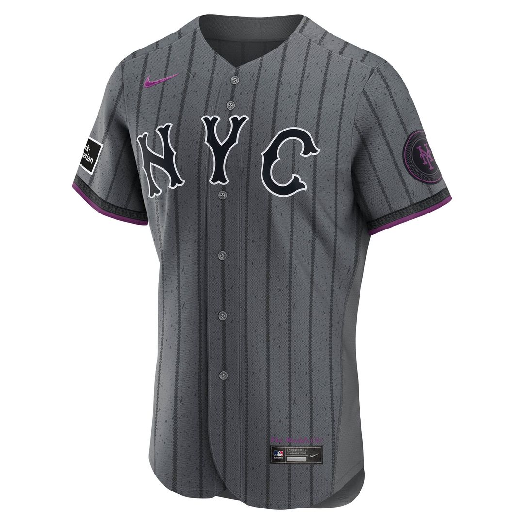 New York Mets Francisco Lindor Nike Gray City Connect Authentic Sponsor Patch Jersey