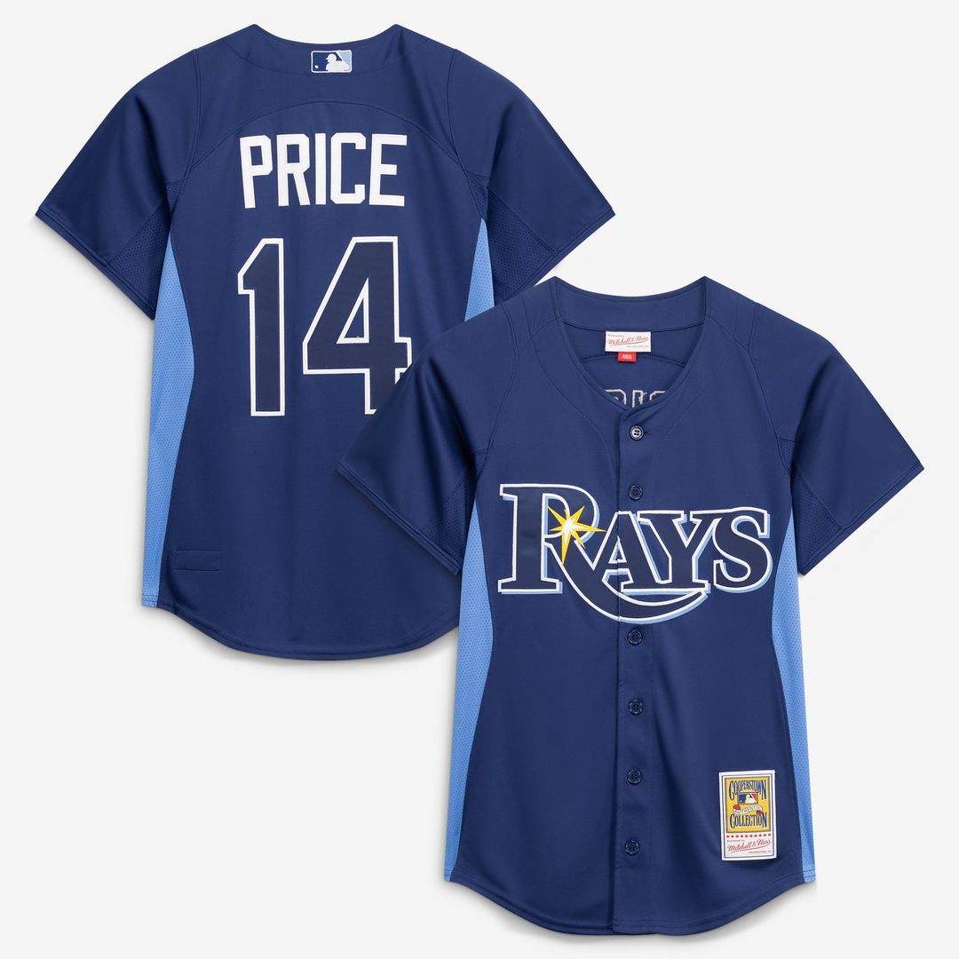 Tampa Bay Rays David Price Mitchell & Ness Blue Authentic Batting Practice Jersey