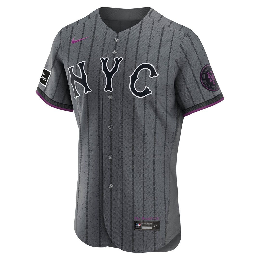 New York Mets Nike Gray City Connect Authentic Sponsor Patch Jersey