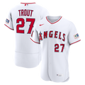 Los Angeles Angels Mike Trout Nike White Home Authentic Sponsor Patch Jersey