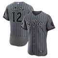 New York Mets Francisco Lindor Nike Gray City Connect Authentic Sponsor Patch Jersey