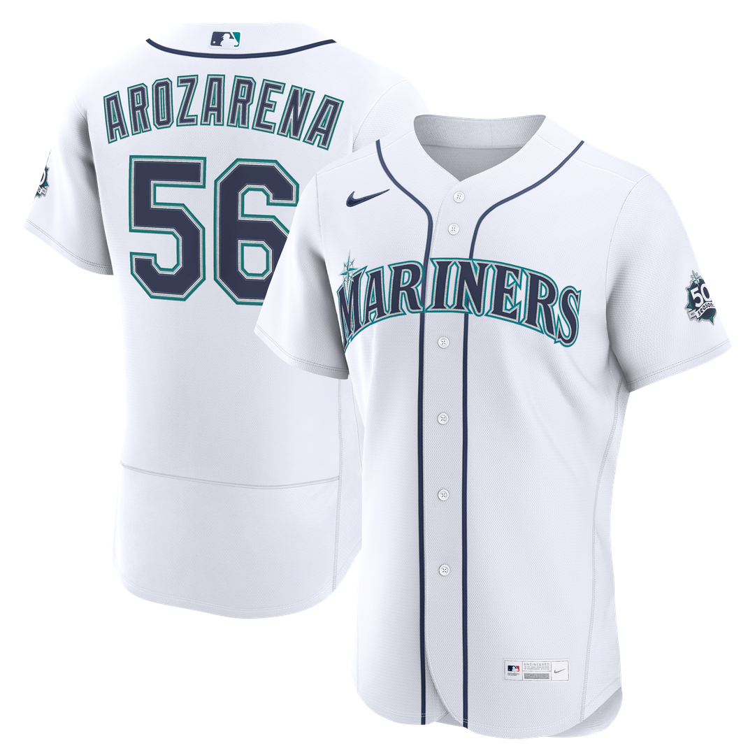 Seattle Mariners Randy Arozarena Nike White Home 50th Season Authentic Jersey