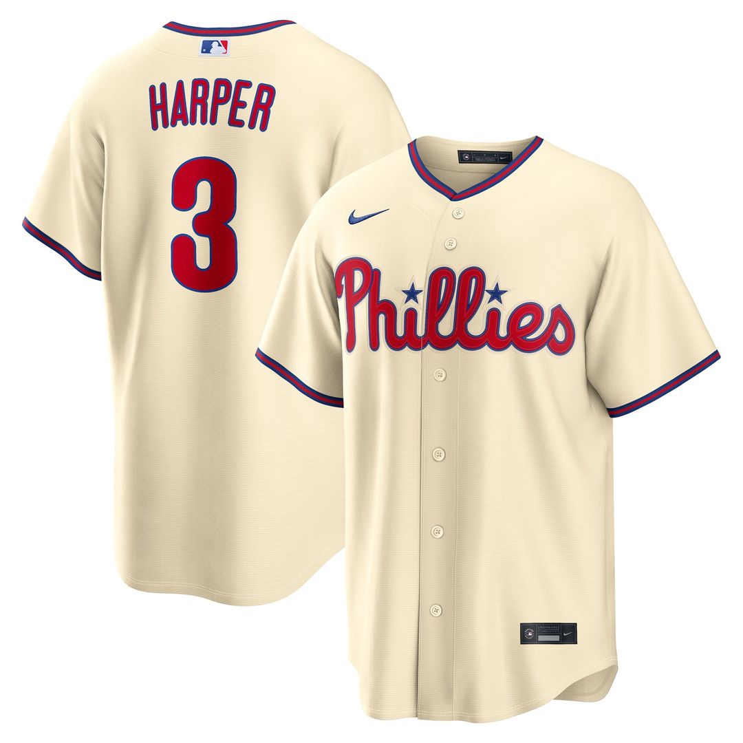 Philadelphia Phillies Bryce Harper Nike Gray Road Replica Jersey