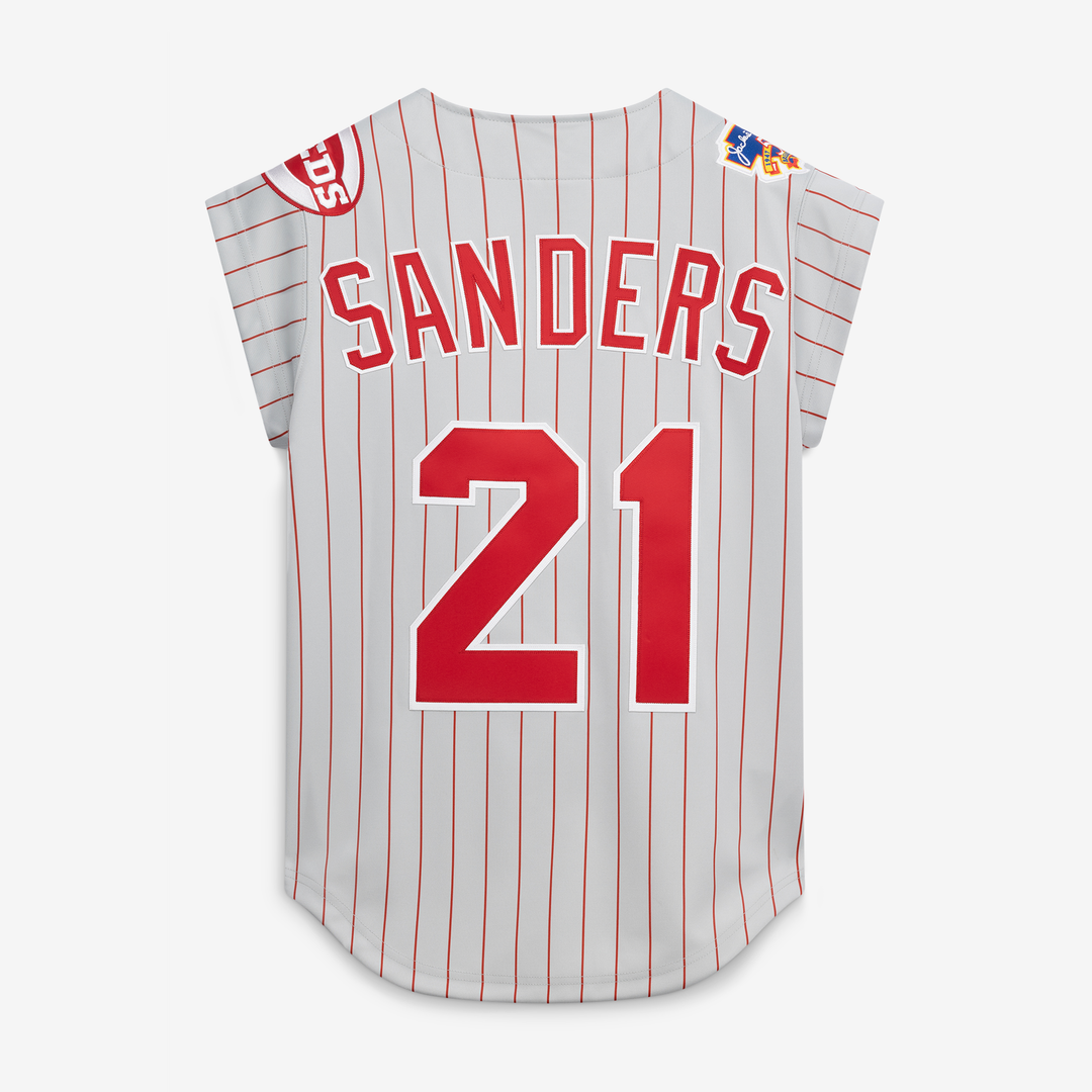 Cincinnati Reds Deion Sanders Mitchell & Ness Gray 1997 Authentic Jersey