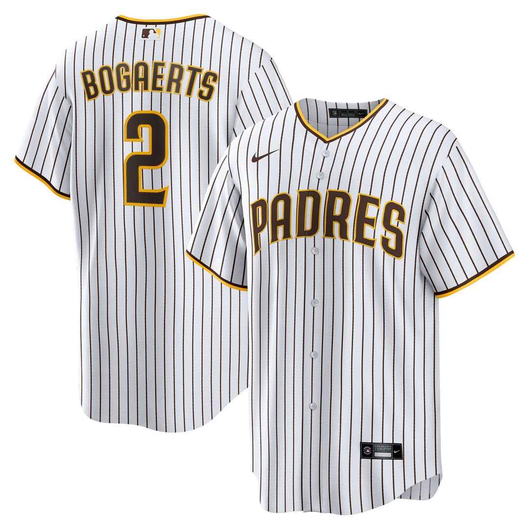 San Diego Padres Xander Bogaerts Nike White/Brown Home Official Replica Player Jersey