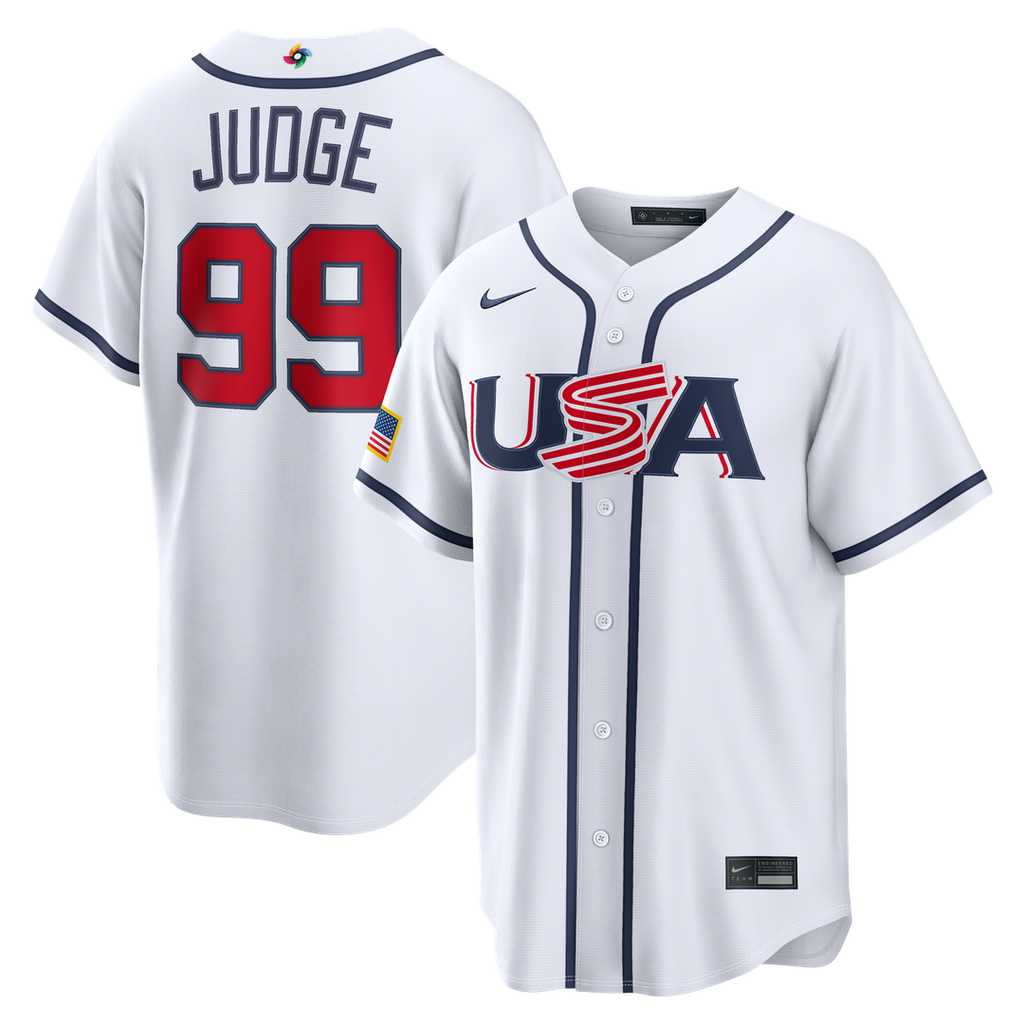 USA Baseball Aaron Judge Nike White 2026 World Baseball Classic Home Stadium Jersey