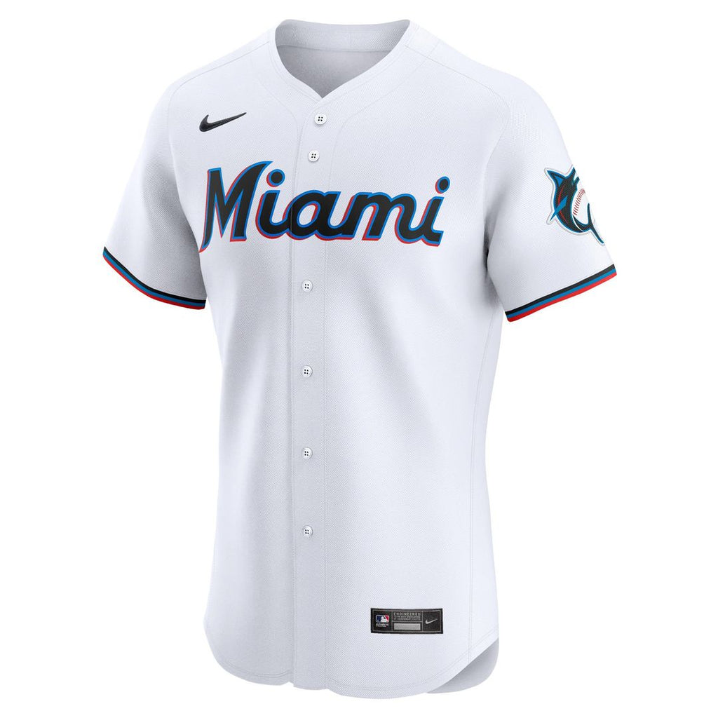 Miami Marlins Eury Perez Nike White Home Elite Player Jersey
