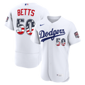 Fourth of July Los Angeles Dodgers Mookie Betts Nike White USA 250 Authentic Jersey