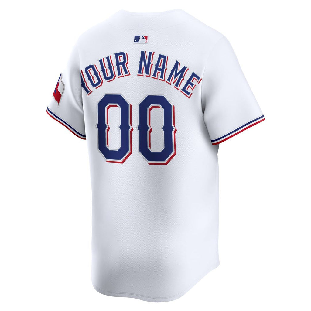 Texas Rangers Nike White Home Limited Custom Jersey