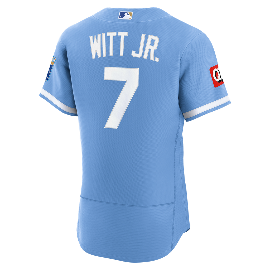 Kansas City Royals Bobby Witt Jr. Nike Light Blue Alternate Authentic Sponsor Patch Jersey