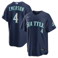Seattle Mariners Colt Emerson Nike Navy Road 50th Season Anniversary Patch Stadium Jersey