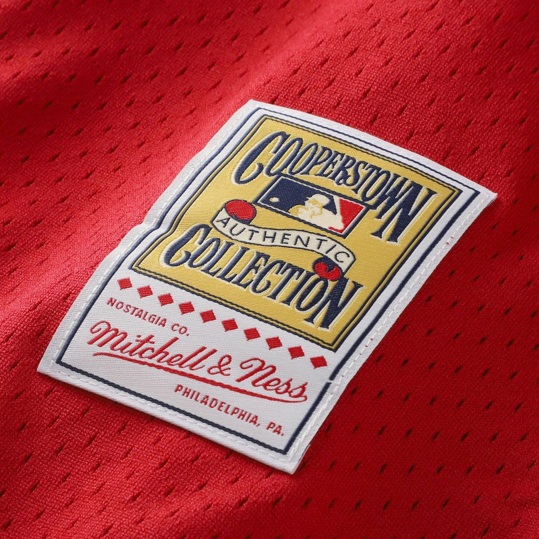 Cincinnati Reds Barry Larkin Mitchell & Ness Red Throwback Cooperstown Mesh Batting Practice Jersey