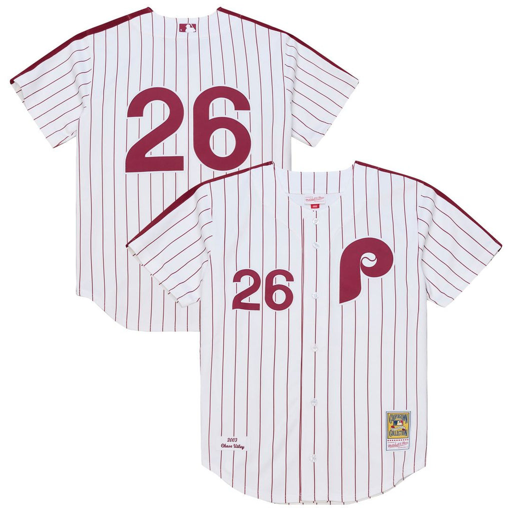 Philadelphia Phillies Chase Utley Mitchell & Ness White 2003 Cooperstown Collection Authentic Jersey