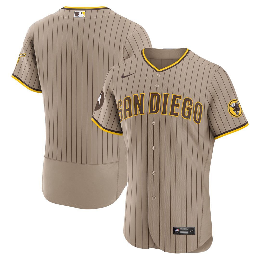 San Diego Padres Nike Brown Road Sponsor Patch Authentic Jersey