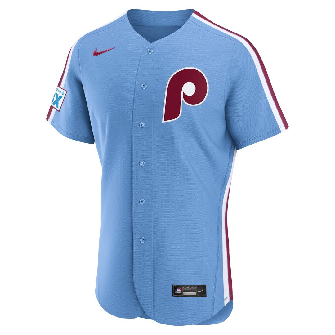 Philadelphia Phillies Nike Light Blue Alternate Sponsor Patch Authentic Jersey