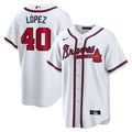 Atlanta Braves Reynaldo Lopez Nike White Home Replica Jersey