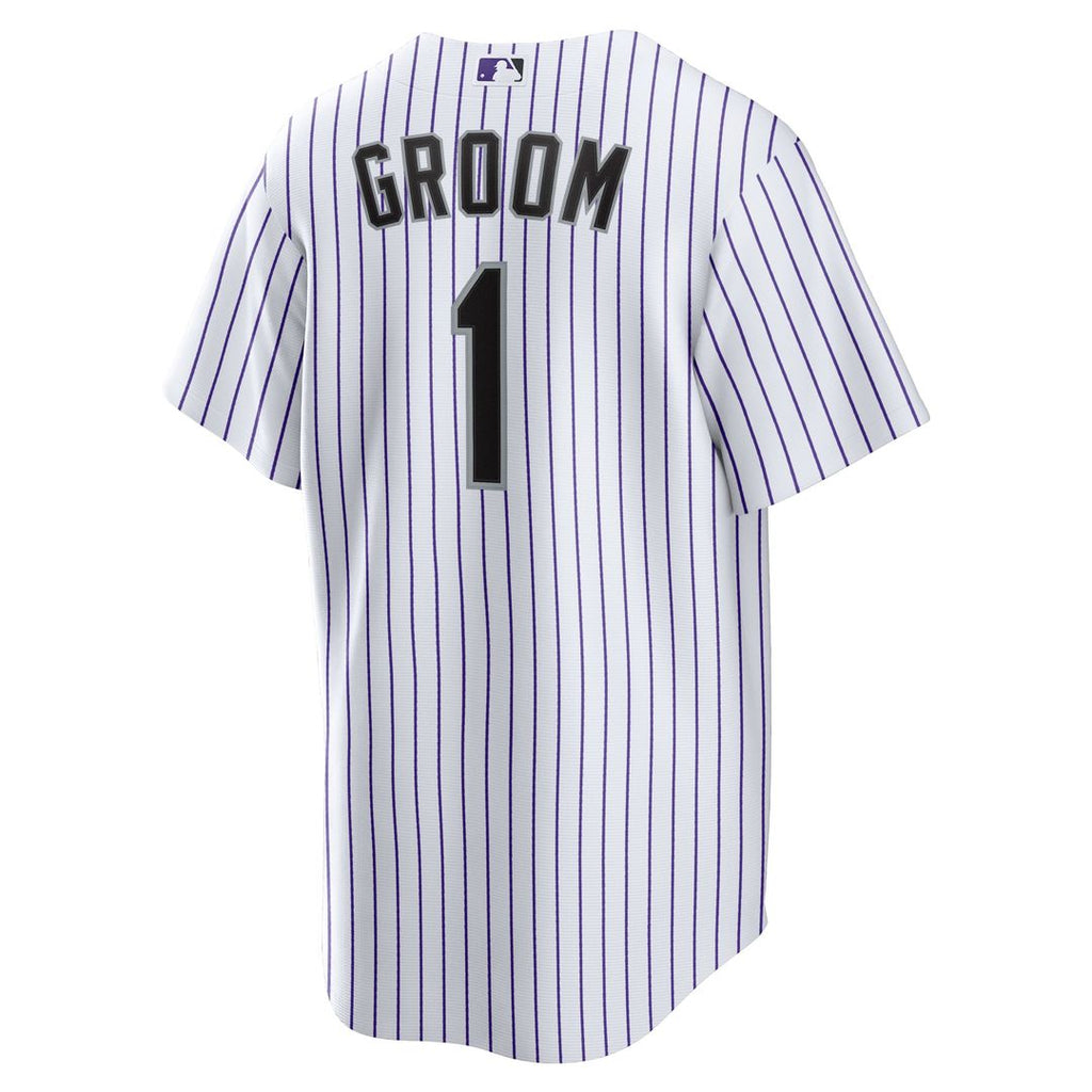 Colorado Rockies Nike White #1 Groom Home Replica Jersey