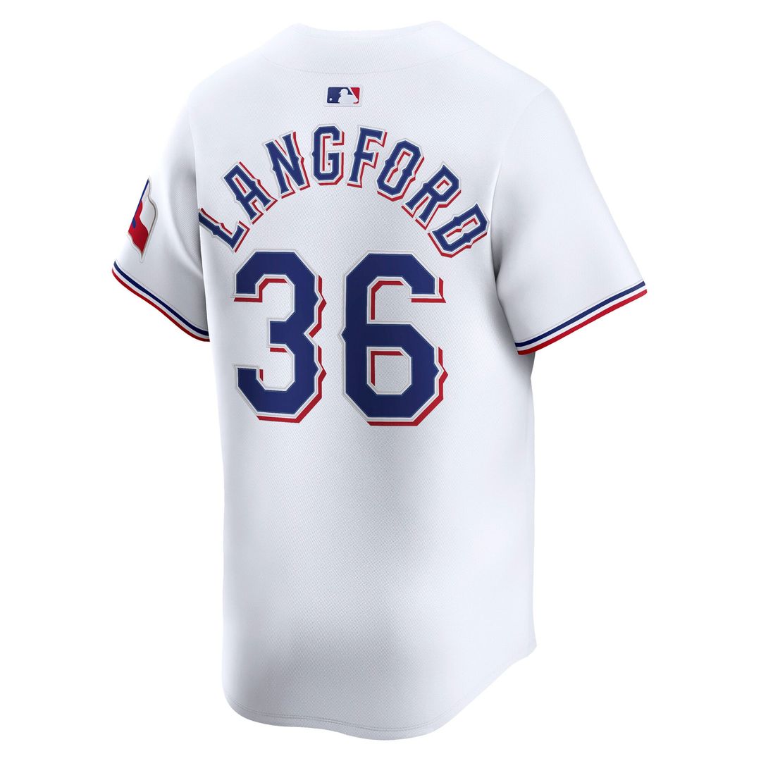 Texas Rangers Wyatt Langford Nike White Home Limited Player Jersey