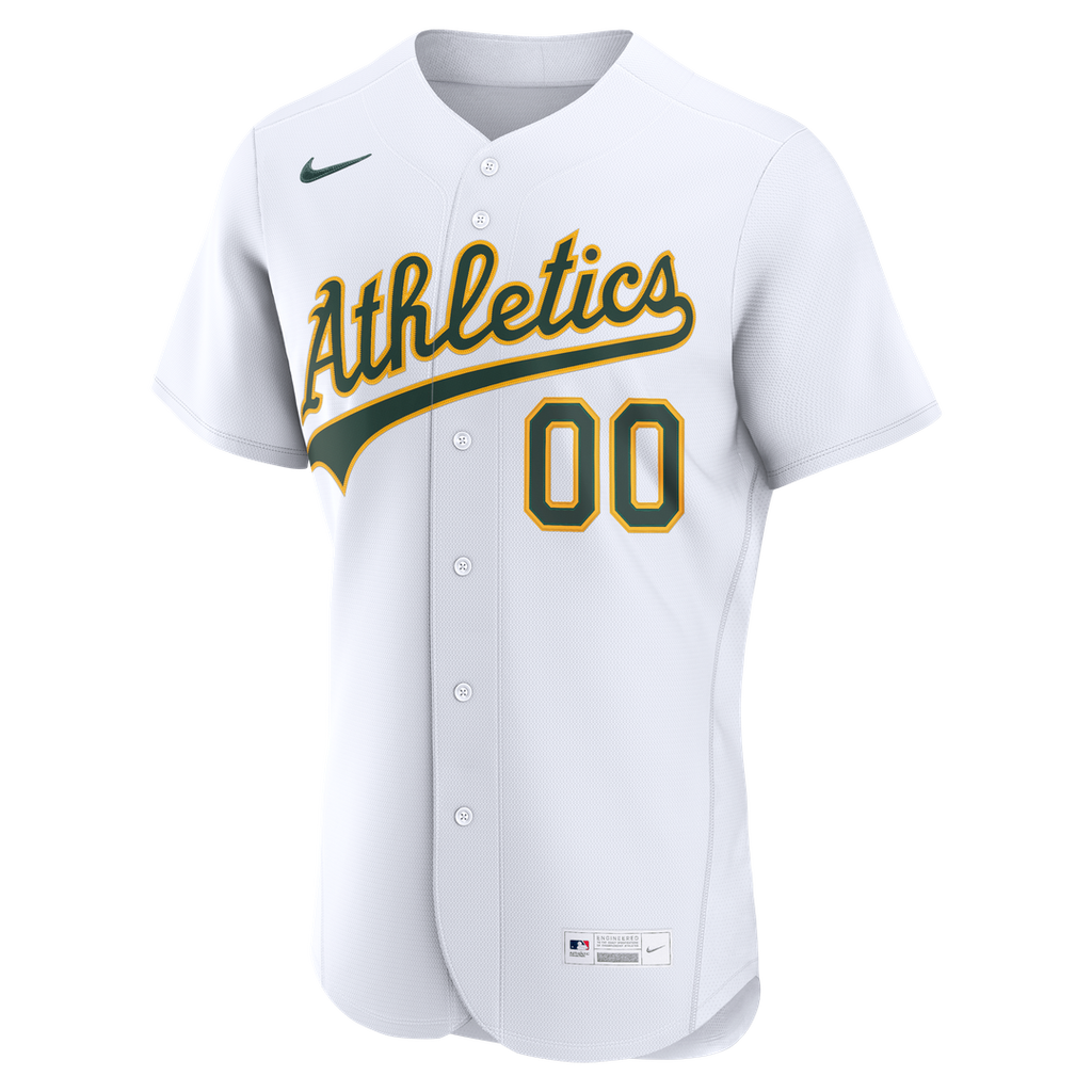 Athletics Nike White Home Authentic Custom Jersey