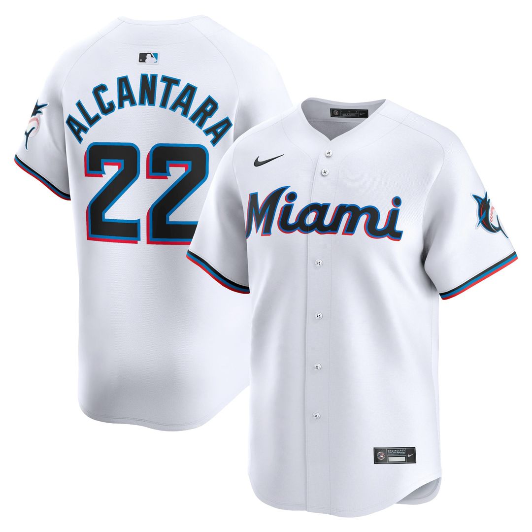 Miami Marlins Sandy Alcantara Nike White Home Limited Player Jersey