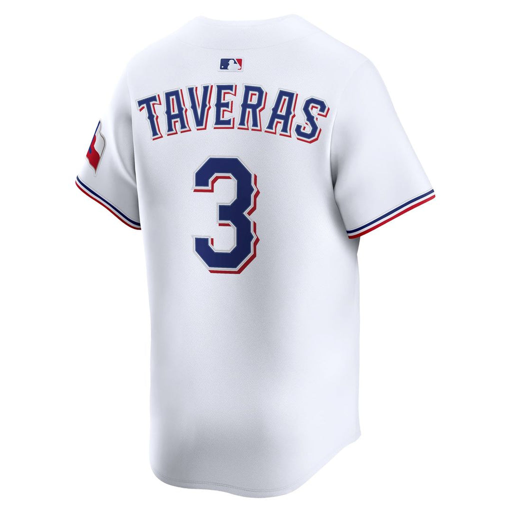 Texas Rangers Leody Taveras Nike White Home Limited Player Jersey